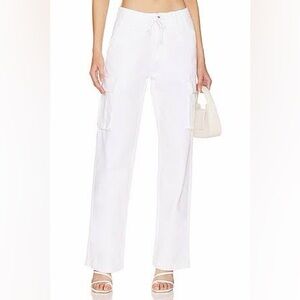 superdown Bobbi High Rise White Cargo Pants (Revolve)